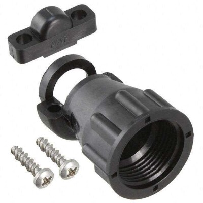 Black Connector Backshell, Cable Clamp 5/8-24 UNEF 11 - 1