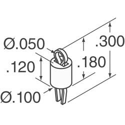 Black PC Test Point, Miniature Phosphor Bronze, Silver Plating 0.040