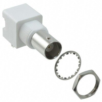 BNC Connector Jack, Female Socket 50Ohm Panel Mount, Through Hole, Right Angle Solder - 1