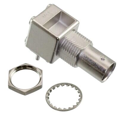 BNC Connector Jack, Female Socket 50Ohm Panel Mount, Through Hole, Right Angle Solder - 1