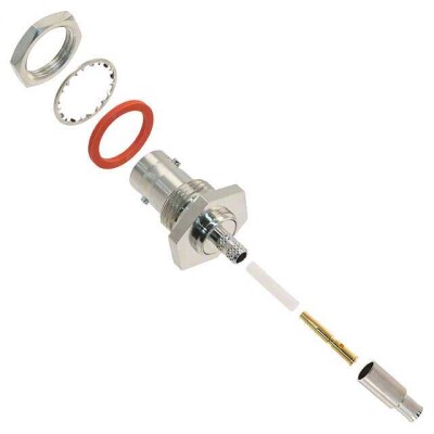 BNC Connector Jack, Female Socket 75 Ohms Panel Mount Crimp - 1