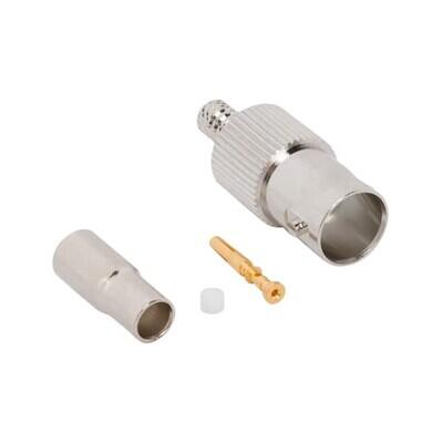 BNC Connector Jack, Female Socket 75Ohm Free Hanging (In-Line) Crimp - 1