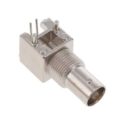 BNC Connector Plug, Female Socket 75 Ohms Through Hole, Right Angle Solder - Adam Tech