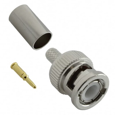 BNC Connector Plug, Male Pin 50Ohm Free Hanging (In-Line) Crimp - 1