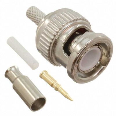BNC Connector Plug, Male Pin 50 Ohms Free Hanging (In-Line) Crimp - 1