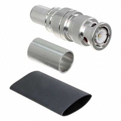 BNC Connector Plug, Male Pin 50 Ohms Free Hanging (In-Line) Push On - 1