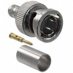 BNC Connector Plug, Male Pin 75 Ohms Free Hanging (In-Line) Crimp - Amphenol RF