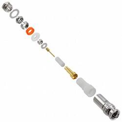 BNC, Triaxial Connector Plug, Male Pin 50Ohm Free Hanging (In-Line) Solder - 1