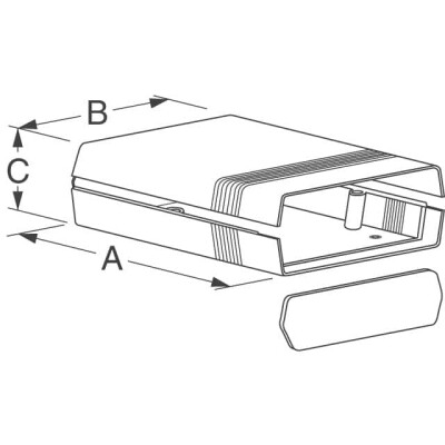 Box Plastic, ABS with Aluminum Panels Black Split Sides and End Panel(s) 6.161