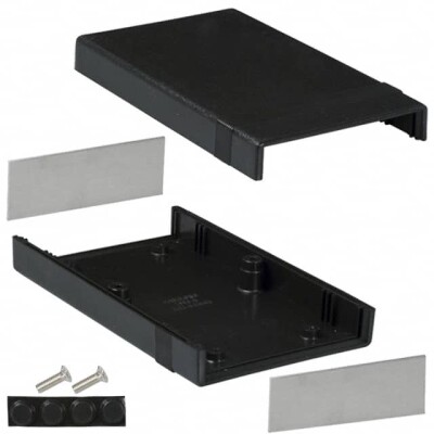 Box Plastic, ABS with Aluminum Panels Black Split Sides and End Panel(s) 6.161