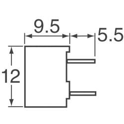 Buzzers Transducer, Externally Driven Magnetic 12 V 40mA 2.4kHz 85dB @ 12V, 10cm Through Hole PC Pins - 2