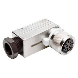 8 Position Circular Connector Plug, Female Sockets Solder Cup - 1