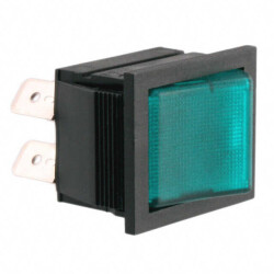 Rocker Switch DPST-NO 20A (AC/DC) 250 V Panel Mount, Snap-In - Bulgin