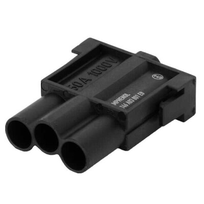 Male Module without Contacts Black 3 Position Crimp - 1