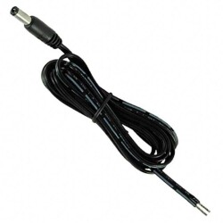 Cable Assembly 2.1mm ID, 5.5mm OD Plug to Wire Leads Flat 6.0' (1.83m) - Tensility International Corp