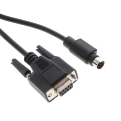 Cable Assembly D-Sub 09 pos Female to MiniDIN 8 pos Male 9.84' (3.00m) - Delta Electronics Industrial Automation