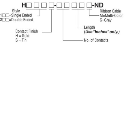 20 Position Cable Assembly Rectangular Socket to Socket 0.500' (152.40mm, 6.00