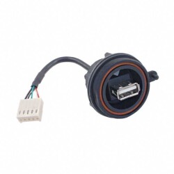 Cable Assembly Rectangular 05 pos Plug to USB A Male Plug 0.49' (150.0mm) - Bulgin