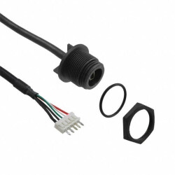 Cable Assembly USB Mini B (5 pos) Male Plug to Rectangular 5 pos Header 0.35' (107.0mm) - Bulgin