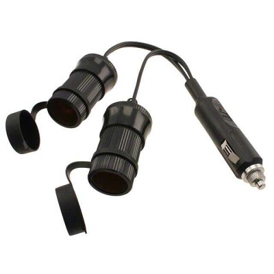 Cable, Auto Power Plug to Dual Auto Power Sockets Cigarette Lighter Assembly 12 V 10 A 8