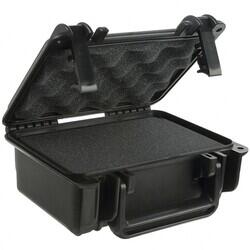 Case Plastic, Polypropylene Black Equipment Case, Hinged Lid 8.700