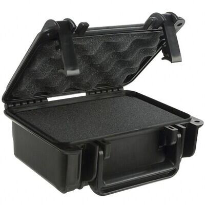 Case Plastic, Polypropylene Black Equipment Case, Hinged Lid 8.700