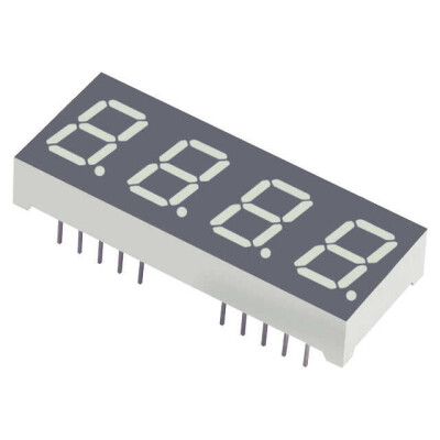 Display Modules - LED Character and Numeric Red 7-Segment 4 Character Common Cathode 1.85V 10mA 0.630