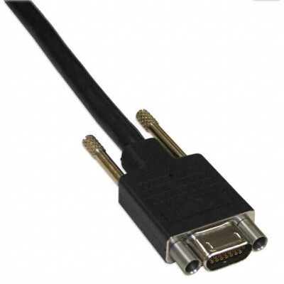 D-Sub Cable Assembly D-Type, Micro-D Black, Individual (Round) 6.00' (1.83m) Receptacle, Female Sockets to Individual Wire Leads Shielded - 1
