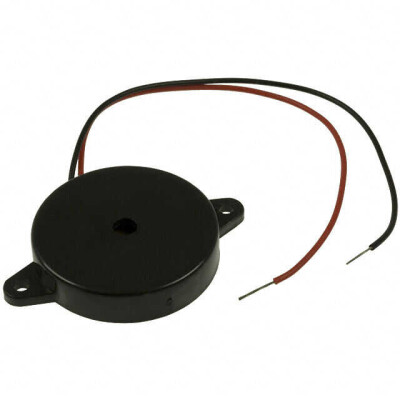Buzzers Transducer, Externally Driven Piezo 10 V 12mA 90dB @ 10V, 10cm Panel Mount, Flange Wire Leads - 1