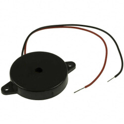 Buzzers Transducer, Externally Driven Piezo 10 V 12mA 90dB @ 10V, 10cm Panel Mount, Flange Wire Leads - Same Sky (Formerly CUI Devices)