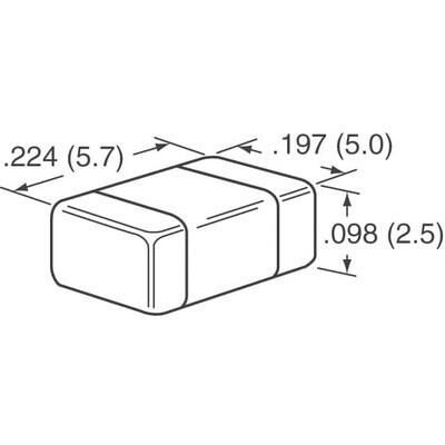 1µF ±20% 250V Ceramic Capacitor X7R 2220 (5750 Metric) - 2