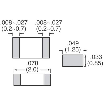200 pF ±2% 100V Seramik Kapasitör / Kondansatör C0G, NP0 0805 (2012 Metrik) - 2