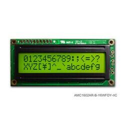 Character Display Module Transflective 5 x 8 Dots STN - Super-Twisted Nematic LED - Yellow/Green I²C 80.00mm x 36.00mm x 14.00mm - ORIENT DISPLAY