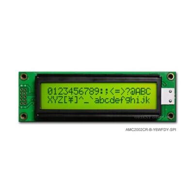 Character Display Module Transflective 5 x 8 Dots STN - Super-Twisted Nematic LED - Yellow/Green SPI 116.00mm x 37.00mm x 13.50mm - 1