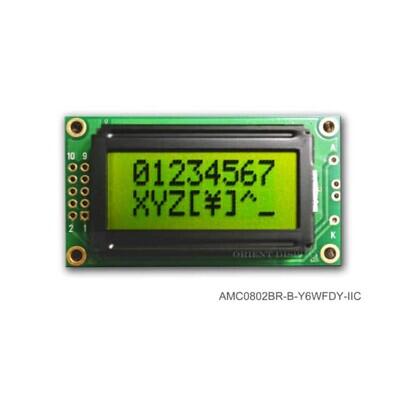 Character Display Module Transflective 5 x 8 Dots STN - Super-Twisted Nematic LED - Yellow/Green I²C 58.00mm x 32.00mm x 14.00mm - 1