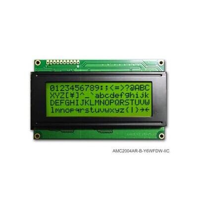 Character Display Module Transflective 5 x 8 Dots STN - Super-Twisted Nematic LED - Yellow/Green I²C 98.00mm x 60.00mm x 13.50mm - 1