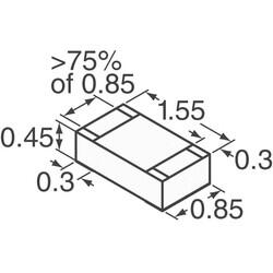 0 Ohms Jumper 0.125W, 1/8W Chip Resistor 0603 (1608 Metric) Anti-Sulfur Thin Film - 2