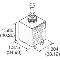 Circuit Breaker Magnetic 5A 250V AC 65V DC Push-Pull Plunger Panel Mount - Sensata-Airpax (1)