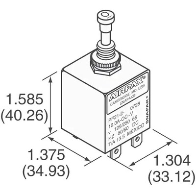 Circuit Breaker Magnetic 5A 250V AC 65V DC Push-Pull Plunger Panel Mount - 2