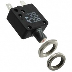 Circuit Breaker Thermal 20A 250 V AC 50 V DC Push to Reset Panel Mount - TE Connectivity Potter & Brumfield Relays