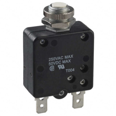 Circuit Breaker Thermal 5A 250 V AC 50 V DC Push to Reset Panel Mount - 1