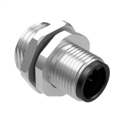 4 Position Circular Connector Plug, Male Pins Solder Cup - 1