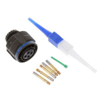 4 Position Circular Connector Plug, Female Sockets Crimp - 1