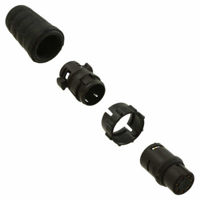 7 Position Circular Connector Plug, Female Sockets Solder Cup - 1