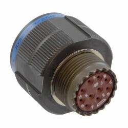 10 Position Circular Connector Plug Housing Free Hanging (In-Line) Coupling Nut, Self Locking - Amphenol Aerospace Operations