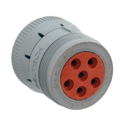 6 Position Circular Connector Plug Housing Free Hanging (In-Line) Coupling Nut - TE Connectivity Deutsch Connectors