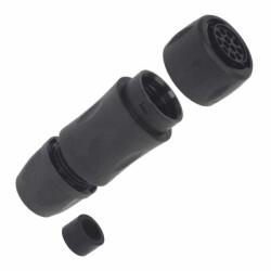 12 Position Circular Connector Plug Housing Free Hanging (In-Line) Backshell, Coupling Nut - Souriau-Sunbank by Eaton