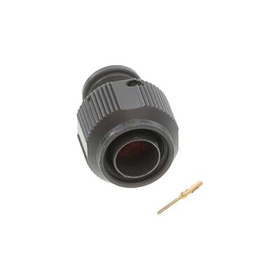 10 Position Circular Connector Plug, Male Pins Crimp - 1