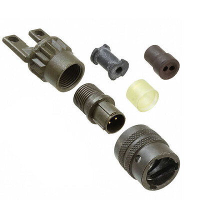 2 Position Circular Connector Plug, Male Pins Solder Cup - 1