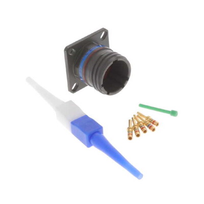 4 Position Circular Connector Receptacle, Male Pins Crimp - 1